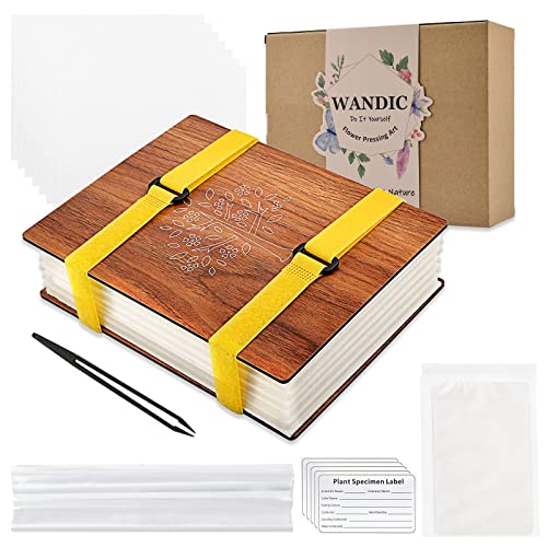 WANDIC Blumenpresse Kit, Holz Art Kit Pflanzenpresse Buch Blumenpresse Blätter Presse Kit für DIY Kunst Handwerk Exemplare Outdoor Learning von WANDIC