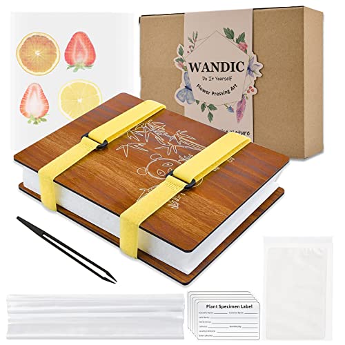 WANDIC Blumenpresse-Set, Panda-Holzkunst-Set, Pflanzen-Pressbuch, Blumenpresse, Blätterpresse, Kit für DIY Kunsthandwerk, Exemplare im Freien Lernen von WANDIC