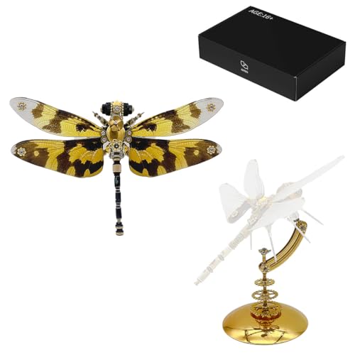 WANENGEDIY 3D DIY Metall-Insekten-Puzzle Steampunk Mechanisches Farbenfrohe Libellemodell Erwachsene & Teenager Mechanisches Metallpuzzle - 200 Teile Kreatives Ornament von WANENGEDIY