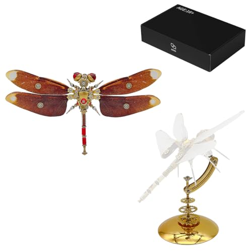 WANENGEDIY 3D DIY Metall-Insekten-Puzzle Steampunk Mechanisches Farbenfrohe Libellemodell Erwachsene & Teenager Mechanisches Metallpuzzle - 230 Teile Kreatives Ornament von WANENGEDIY