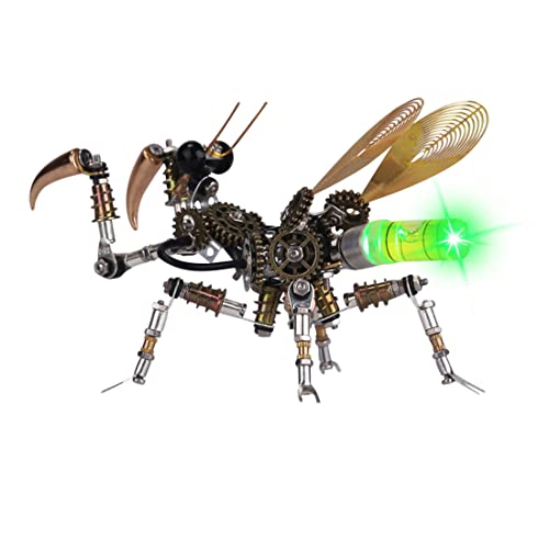 WANENGEDIY 3D DIY Metall-Insektenpuzzle Steampunk Mechanisches Mantis Modell mit Nachtlicht Mechanisches Metallpuzzle - 300 Teile Kreatives Erwachsene und Jugendliche von WANENGEDIY