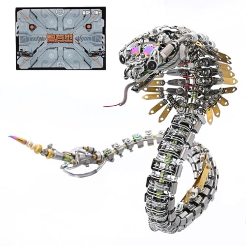 WANENGEDIY 3D Metall Puzzle Schlange, 1000+ Teile DIY-Montage Steampunk 3D Mechanische Puzzle Viperkobra mit verstellbaren Gelenken und leuchtenden LED-Augen, Adventskalender 2025 Geschenke WANENGEDIY 3D Metall Puzzle Schlange, 1000+ Teile DIY-Montage Steampunk 3D Mechanische Puzzle Viperkobra mit verstellbaren Gelenken und leuchtenden LED-Augen, Adventskalender 2025 Geschenke von WANENGEDIY