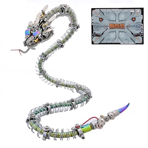 WANENGEDIY 3D Metall Puzzle Schlange, 500+ Teile DIY-Montage Steampunk 3D Mechanische Puzzle Stachelige blaugrüne Schlange mit LED-Augen, Adventskalender 2025 Geschenke WANENGEDIY 3D Metall Puzzle Schlange, 500+ Teile DIY-Montage Steampunk 3D Mechanische Puzzle Stachelige blaugrüne Schlange mit LED-Augen, Adventskalender 2025 Geschenke von WANENGEDIY