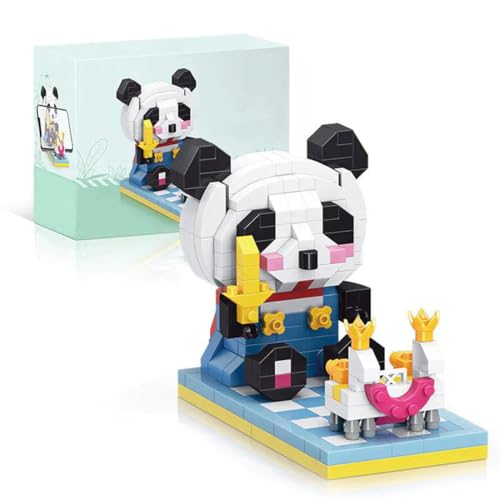 WANENGEDIY MOC Panda-Prinz – DIY Kreatives Tier-Baumodell, Anspruchsvolles Montage-Set für Erwachsene, Niedliche Heimdekoration, 354 Teile von WANENGEDIY