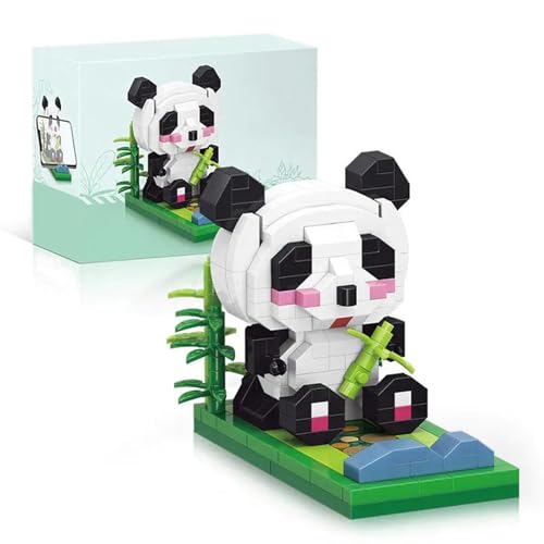 WANENGEDIY MOC Panda im Bambuswald – DIY Kreatives Tier-Baumodell, Anspruchsvolles Montage-Set für Erwachsene, Niedliche Heimdekoration, 339 Teile von WANENGEDIY