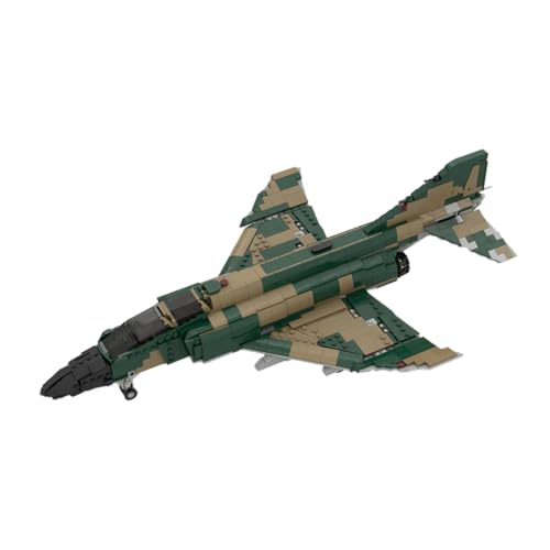 WANENGEDIY Militärflugzeug Modell Bauklötze Spielzeug Set MOC 1/35 Maßstab Jagdbomber Bausatz Militärisches Themenmodell Spielzeug für erfahrene Modellbauer und Anfänger (1396 Teile/Tarnfarben) von WANENGEDIY