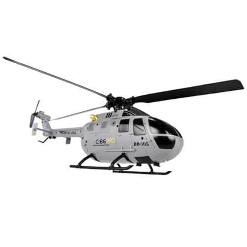 WANENGEDIY Militärisches Flugmodell 2.4G 4CH Einzelner Flybarless-Hubschrauber Modell mit EIN-Tasten-Start/Landung BO105 Bewaffneter Hubschrauber Eeihnachtsgeschenke für Modellflug-Enthusiasten von WANENGEDIY