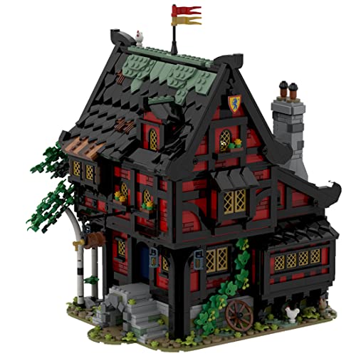 WANENGEDIY Mittelalterliche Modular Architektur Medieval Tavern Klemmbausteine Bausteine Modular Haus Konstruktions 2024 Geschenke für Erwachsene, Kinder und Jugendliche - 2926 Teile von WANENGEDIY