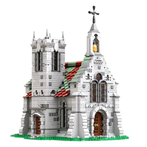 WANENGEDIY Mittelalterliches Bauklötzchen-Set Mittelalterliches Modell der Alten Kathedrale Architektur Bauklötze Modell für Erwachsene zu Bauen Kreatives Ornament (2496 Teile) von WANENGEDIY