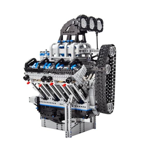 WANENGEDIY V8-Motor Bauklötze die Funktionieren MOC V8 Small-Block Supercharged Engine Pädagogisches Experimentierspielzeug für Erwachsene und Jugendliche - 2358 Teile von WANENGEDIY