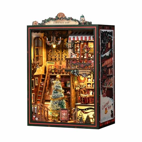 WANENGEDIY Weihnachtsshop 3D Holz Miniaturhaus Bausatz, DIY Haus Kit mit 264 Teilen, kreative Weihnachtsdekoration & einzigartiges Geschenk WANENGEDIY Weihnachtsshop 3D Holz Miniaturhaus Bausatz, DIY Haus Kit mit 264 Teilen, kreative Weihnachtsdekoration & einzigartiges Geschenk von WANENGEDIY