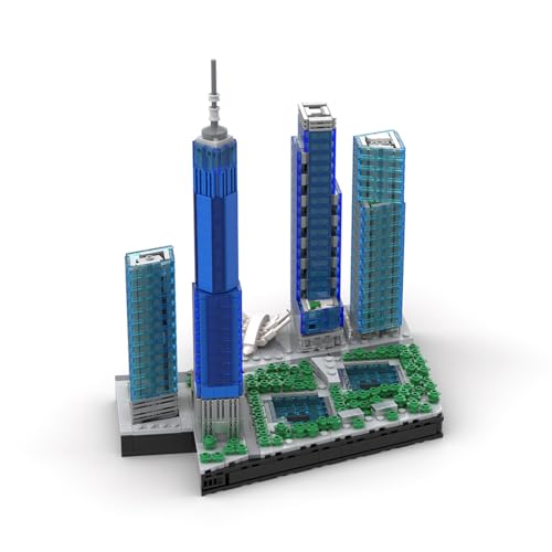 WANENGEDIY World Trade Center Bausteine Set, MOC Gebäudemodell im Maßstab 1/2000, Hochwertige Architektur Simulation, Bauen Sie Ihre eigene Stadt, 1593 Teile von WANENGEDIY