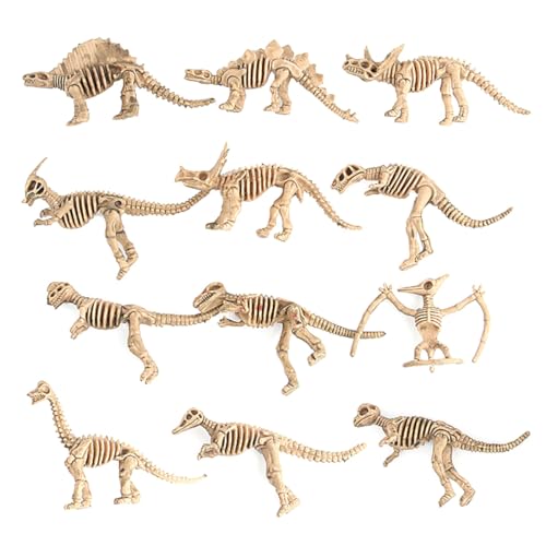 WANGCL 12 Stück Ausgrabung Dinosaurier Fossilien Skelett Simulation Dinosaurier Spielzeug Archäologische Ausgrabung Dinosaurier Skelett Kinder Spielfiguren Dinosaurier Fossilien von WANGCL