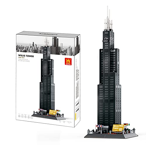 WANGE Architekturmodell zum Bauen mit Bausteinen, Willis-Turm, Chicago von WANGE