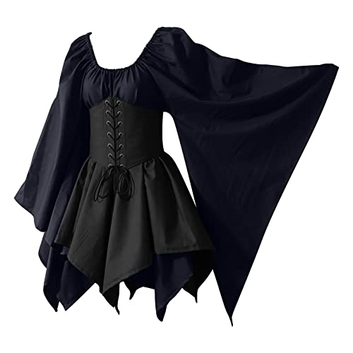 Mittelalter Kleidung Damen Renaissance Gotisch Maxikleid Karneval Halloween Party Prinzessin Kostüm Halloween Kleid Kostüm Renaissance Vintage Karneval Kostüm Mode Viktorianischen Königin Kleider von WANGTIANXUE