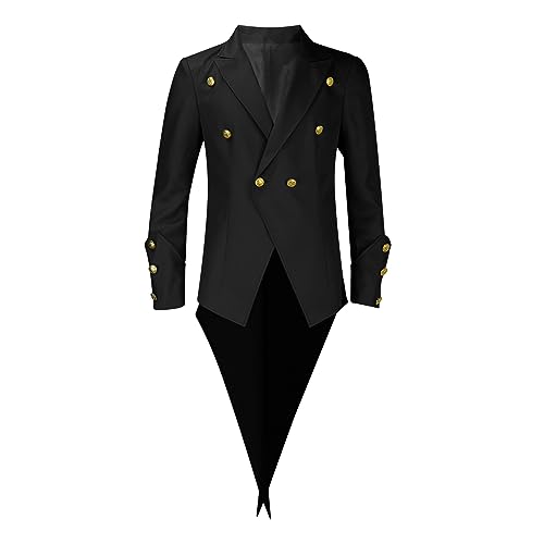 Mittelalter Kleidung Herren, Mittelalter Kostüm Herren, Herren Smokings Jacke Steampunk Gothic Frack Mantel Faschingskostüme Männer Renaissance Retro Mantel Halloween Vampir Cosplay Kostüme von WANGTIANXUE