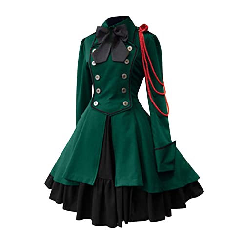 Renaissance Kleid Damen Mittelalter Viktorianischen Königin Kleider Renaissance Mittelalter Cosplay Uniform Halloween Kostüm für frauen Renaissance Gotisch Maxikleid Karneval Halloween Party Pr von WANGTIANXUE