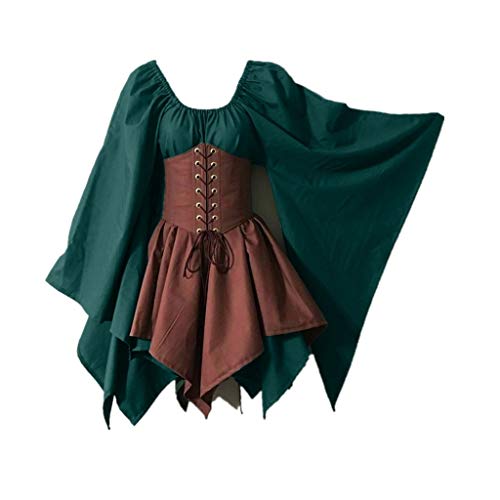 WANGTIANXUE Halloween Kostüm Damen, Mittelalter Kostüm Damen, Mittelalter Kleidung Damen, Halloween Renaissance mittelalterliche Cosplay-Kleider für Frauen von WANGTIANXUE