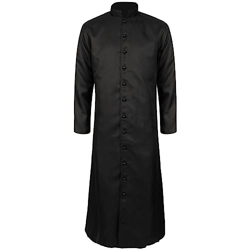 WANGTIANXUE Halloween Kostüm Damen, Mittelalter Kostüm Damen, Mittelalter Kleidung Damen, Langer Unisex-Retro-Mantel aus der Mitte des Jahrhunderts von WANGTIANXUE