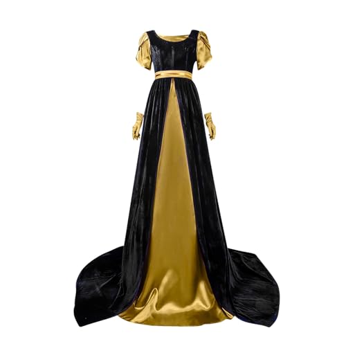 WANGTIANXUE Mittelalter Kleidung Damen, Mittelalter Kostüm Damen, Steampunk Damen, Mittelalterliches Regency-Teepartykleid, langer Rock und Handschuhe, Retro-Hofkleidung von WANGTIANXUE