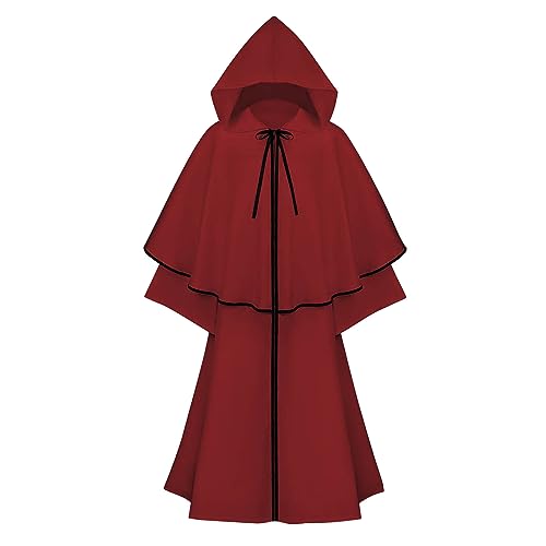 WANGTIANXUE Mittelalter Kleidung Damen, Mittelalter Kostüm Damen, Steampunk Damen, Unisex Mittelalter Mönch Robe Priester Cosplay Robe Schal Bühnenkostüm Ein großer Umhang Robe Umhang von WANGTIANXUE