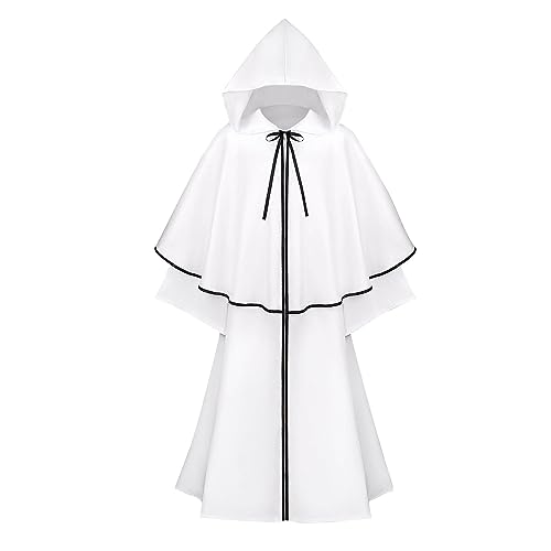 WANGTIANXUE Mittelalter Kleidung Damen, Mittelalter Umhang Damen Vintage Gothic Stil Kapuzenumhang Große Größen Faschingskostüme Frauen Umhang Halloween Cosplay Kostüme Erwachsene von WANGTIANXUE