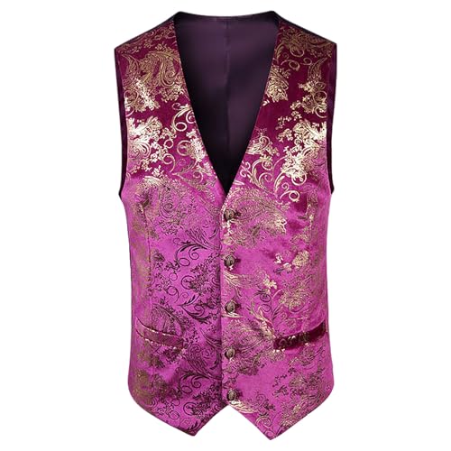 WANGTIANXUE Mittelalter Kleidung Herren, Halloween Kostüm Herren, Mittelalter Kostüm Herren, Herren Gothic-Weste, mittelalterliches Hofkleid, Jacquard-Retro, schmale Weste von WANGTIANXUE