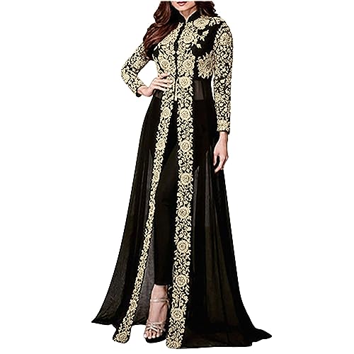 WANGTIANXUE Mittelalter Kostüm Damen, Mittelalter Kleidung Damen, Steampunk Damen, Damenkleid und Hosenanzug aus Chiffon mit Spitzeneinsätzen aus der Mitte des 20. Jahrhunderts von WANGTIANXUE