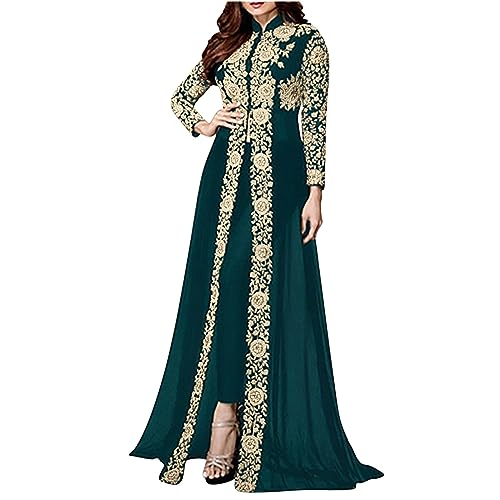 WANGTIANXUE Mittelalter Kostüm Damen, Mittelalter Kleidung Damen, Steampunk Damen, Damenkleid und Hosenanzug aus Chiffon mit Spitzeneinsätzen aus der Mitte des 20. Jahrhunderts von WANGTIANXUE