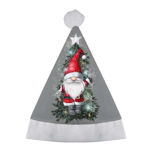 WANGTIANXUE Weihnachtsmütze Nikolausmütze Erwachsene Plüsch Rand Weihnachtsfeier Rote Santa Mütze Nikolaus Warm Dicker Fellrand Weihnachtsmann mütze für Herren/Damen von WANGTIANXUE