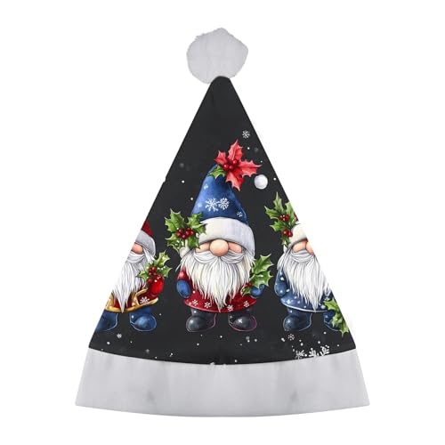 WANGTIANXUE Weihnachtsmütze Nikolausmütze Erwachsene Plüsch Rand Weihnachtsfeier Rote Santa Mütze Nikolaus Warm Dicker Fellrand Weihnachtsmann mütze für Herren/Damen von WANGTIANXUE