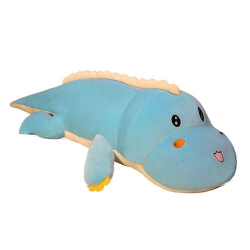 Home Kissen Dinosaurier Plüsch Spielzeug Puppe Schlafzimmer Schlafkissen Wohnzimmer Dekoration Bankpuppe Stoffpuppe Geburtstagsgeschenk Für Mädchen Kissen(Blue,100cm) von WANGWANGDUI