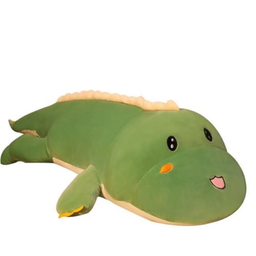 Home Kissen Dinosaurier Plüsch Spielzeug Puppe Schlafzimmer Schlafkissen Wohnzimmer Dekoration Bankpuppe Stoffpuppe Geburtstagsgeschenk Für Mädchen Kissen(Grün,75cm) von WANGWANGDUI