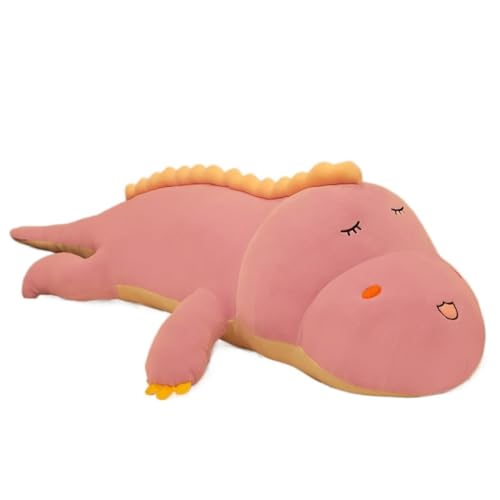 Home Kissen Dinosaurier Plüsch Spielzeug Puppe Schlafzimmer Schlafkissen Wohnzimmer Dekoration Bankpuppe Stoffpuppe Geburtstagsgeschenk Für Mädchen Kissen(Pink,120cm) von WANGWANGDUI