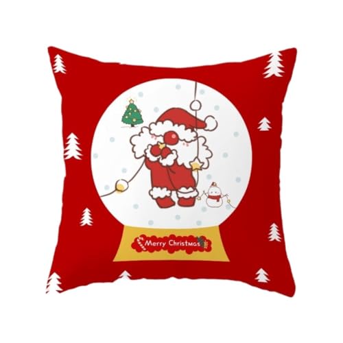 Home Kissen Rot Weihnachtskissen Weihnachtsmann Kissen Fensterdeko Kissen Urlaub Sofa Rückenlehne Weihnachtsbaum Kissen Kissen(A,45X45cm) von WANGWANGDUI