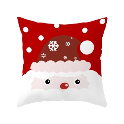 Home Kissen Rot Weihnachtskissen Weihnachtsmann Kissen Fensterdeko Kissen Urlaub Sofa Rückenlehne Weihnachtsbaum Kissen Kissen(C,35X35cm) von WANGWANGDUI