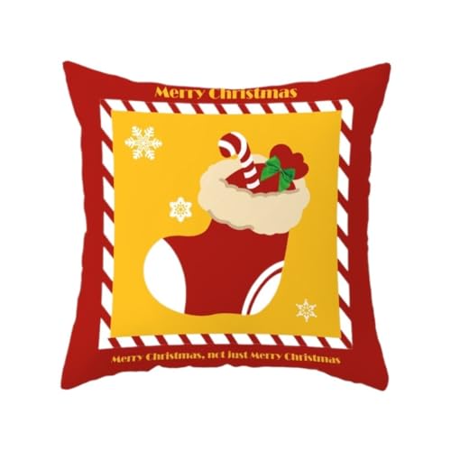 Home Kissen Rot Weihnachtskissen Weihnachtsmann Kissen Fensterdeko Kissen Urlaub Sofa Rückenlehne Weihnachtsbaum Kissen Kissen(G,40X40cm) von WANGWANGDUI