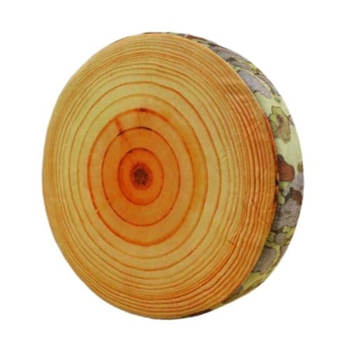 Home Kissen Simulation Baumstumpf Holzkissen Sycamore Baum Ginkgo Baum Kissen Plüsch Spielzeug Schlafen Langes Kissen Farbdruck Kissen(B,40cm) von WANGWANGDUI