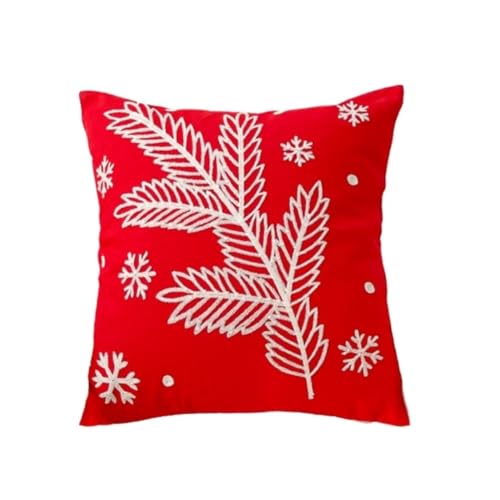 Home Kissen Weihnachten Ins Retro Licht Luxus Plüsch Kissen Wohnzimmer Sofa Nette Kissen Kissen Modell Zimmerkissen Kissen(Rot) von WANGWANGDUI