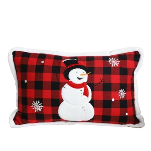 Home Kissen Weihnachten Schneemann Kissen Wohnzimmer Sofa Platz Kissen Erker Kissen Taille Kissen Schlafzimmer Platz Kissen Kern Kissen(C) von WANGWANGDUI