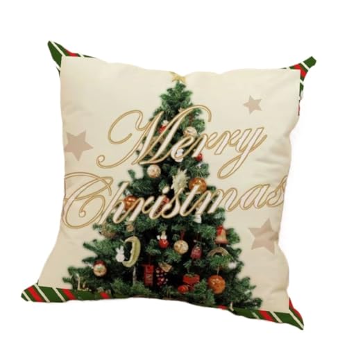 WANGWANGDUI Plüschkissen Weihnachtsdekoration Kissen Wohnzimmer Schlafzimmer Atmosphäre Weihnachtskissen Doppelseitig Abnehmbar Und Waschbar Kissen(D,45 * 45cm) von WANGWANGDUI