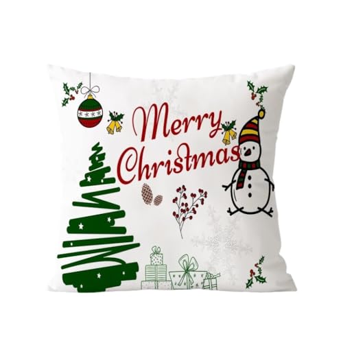 Home Kissen Weihnachtskissen Doppelseitiges Weihnachten Dekoratives Kissen Rot Festlich Urlaub Kissen Innen Wohnzimmer Sofa Kissen Kissen(B,40X40cm) von WANGWANGDUI