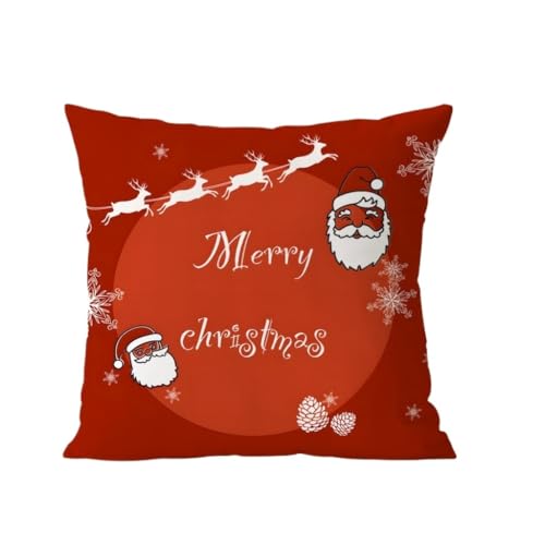 Home Kissen Weihnachtskissen Doppelseitiges Weihnachten Dekoratives Kissen Rot Festlich Urlaub Kissen Innen Wohnzimmer Sofa Kissen Kissen(F,35X35cm) von WANGWANGDUI