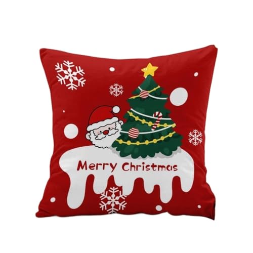 Home Kissen Weihnachtskissen Rot Festlich Kissen Schlafzimmer Wohnzimmer Sofa Kissen Kissen Weihnachtsschmuck Weihnachtsgeschenk Kissen(J,60 * 60cm) von WANGWANGDUI