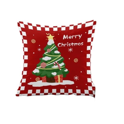 Home Kissen Weihnachtskissen Rot Festliches Kissen Schlafzimmer Wohnzimmer Sofa Kissen Kissen Weihnachtsschmuck Weihnachtsgeschenk Kissen(A,45 * 45cm) von WANGWANGDUI