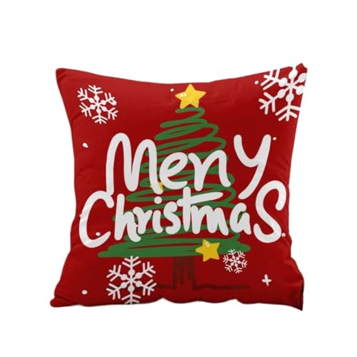 Home Kissen Weihnachtskissen Rot Festliches Kissen Schlafzimmer Wohnzimmer Sofa Kissen Kissen Weihnachtsschmuck Weihnachtsgeschenk Kissen(G,40 * 40cm) von WANGWANGDUI