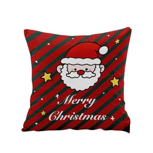 Home Kissen Weihnachtskissen Rot Festliches Kissen Schlafzimmer Wohnzimmer Sofa Kissen Kissen Weihnachtsschmuck Weihnachtsgeschenk Kissen(H,50 * 50cm) von WANGWANGDUI