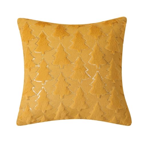 Home Kissen Weihnachtskissen Wohnzimmer Dekoration Sofa Plüsch Dreidimensionale Urlaub Sofa Kissen Kissenbezug Kissen(Yellow,50x50cm) von WANGWANGDUI