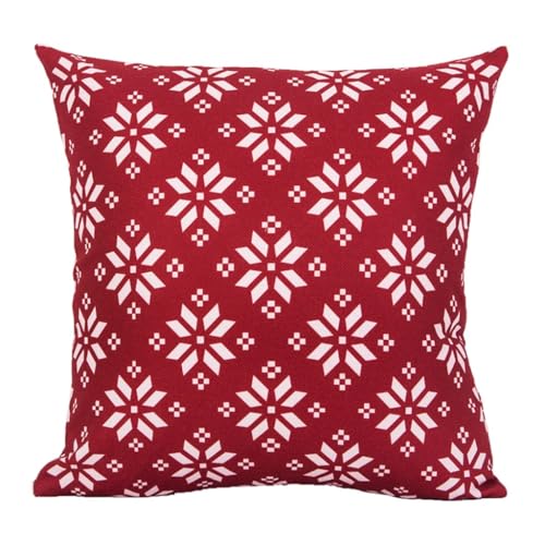 Home Pillow Christmas Holiday Pillow Ins Nordic Sofa Pillow Covers American Office Lendenwirbelstütze Modern Einfache Dekorative Kissen Kissen(Red,55x55cm) von WANGWANGDUI