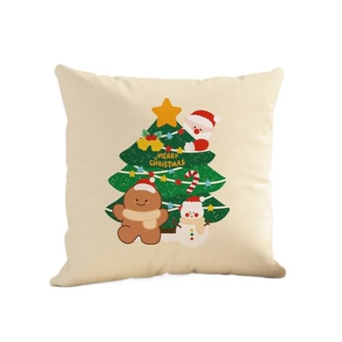 WANGWANGDUI Plüschkissen Weihnachten Kissen Cartoon Weihnachten Stil Kissenbezug Wohnzimmer Sofa Büro Auto Kissen Urlaub Geschenk Dekorative Kissen Kissen(F,40X40cm) von WANGWANGDUI